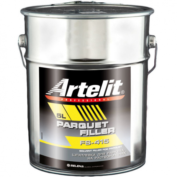 Artelit Professional FS-415 PARQUET FILLER шпатлевка для паркета на растворителях 5 л 